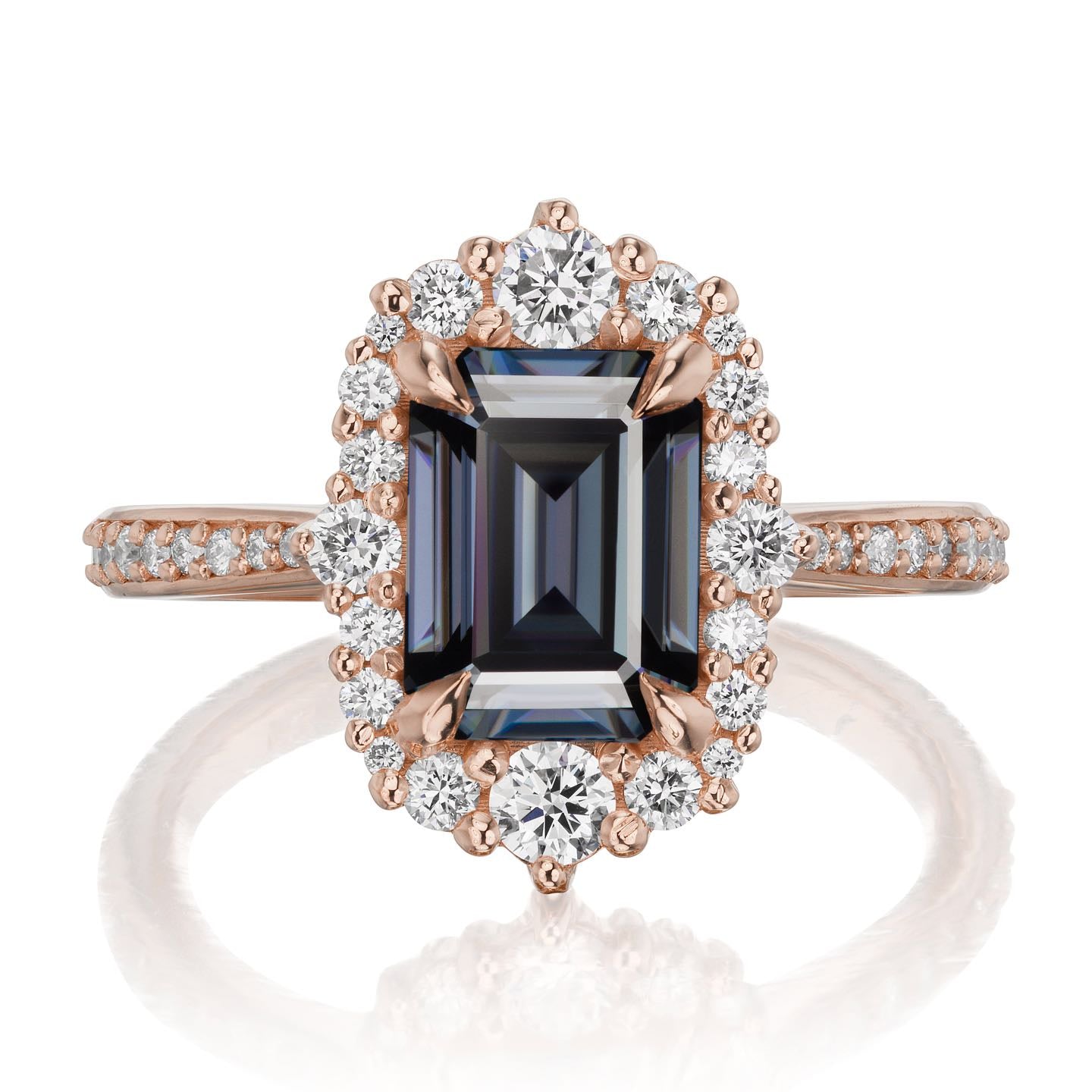 Emma Ring 1.75 Carat Emerald Cut Moissanite Engagement Ring