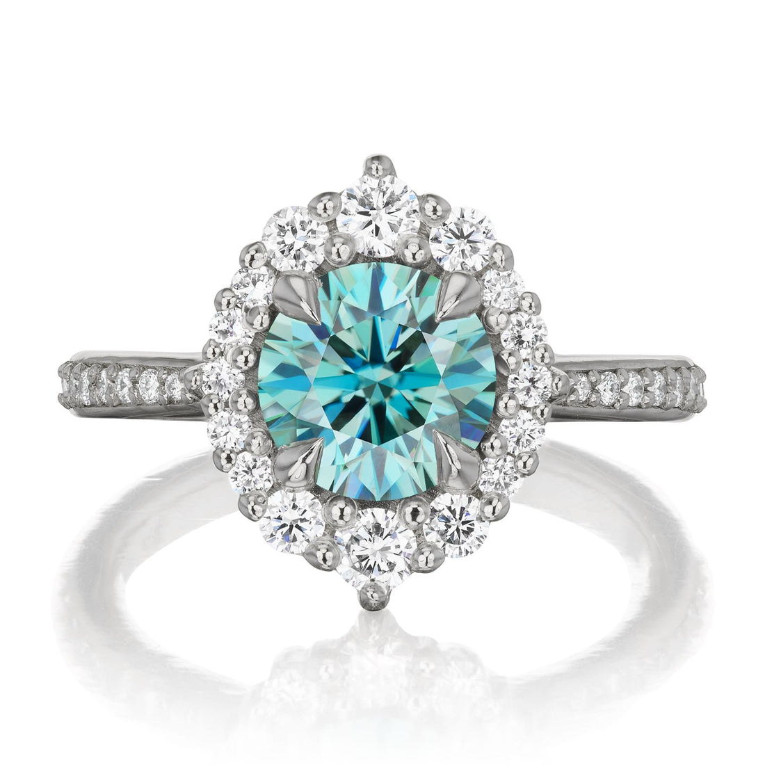 Emerson | Teal Moissanite Ring (1.58ctw+) | Kristin Coffin Jewelry