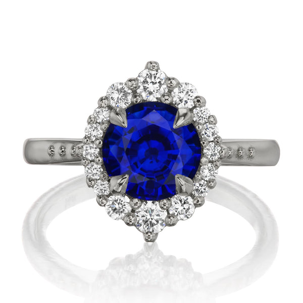 The fishing net ring with a blue sapphire- size 7 ready to ship – Sandrine  B.