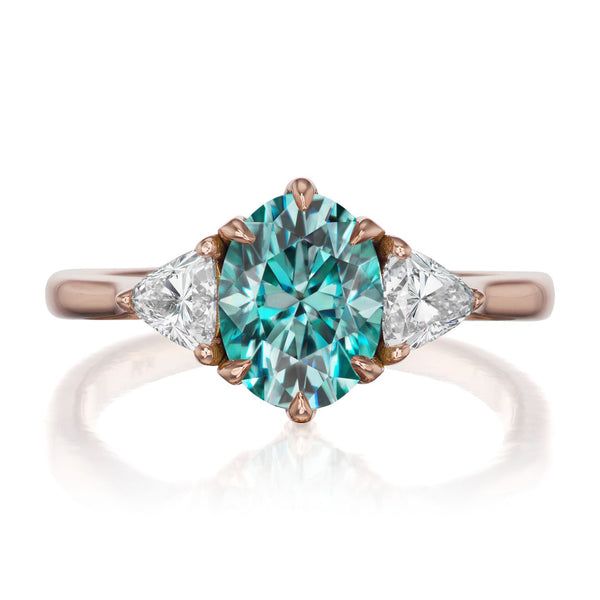 Pear Shaped Montana Sapphire Ring and Diamonds 14K Gold, Teal Montana –  Albrecht Jewellery