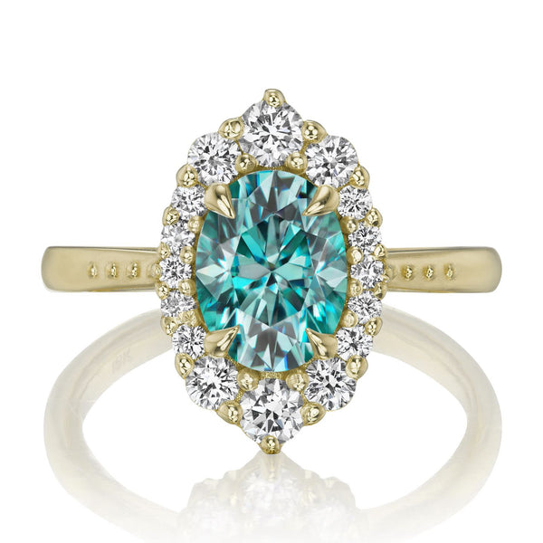 Aqua deals teal moissanite