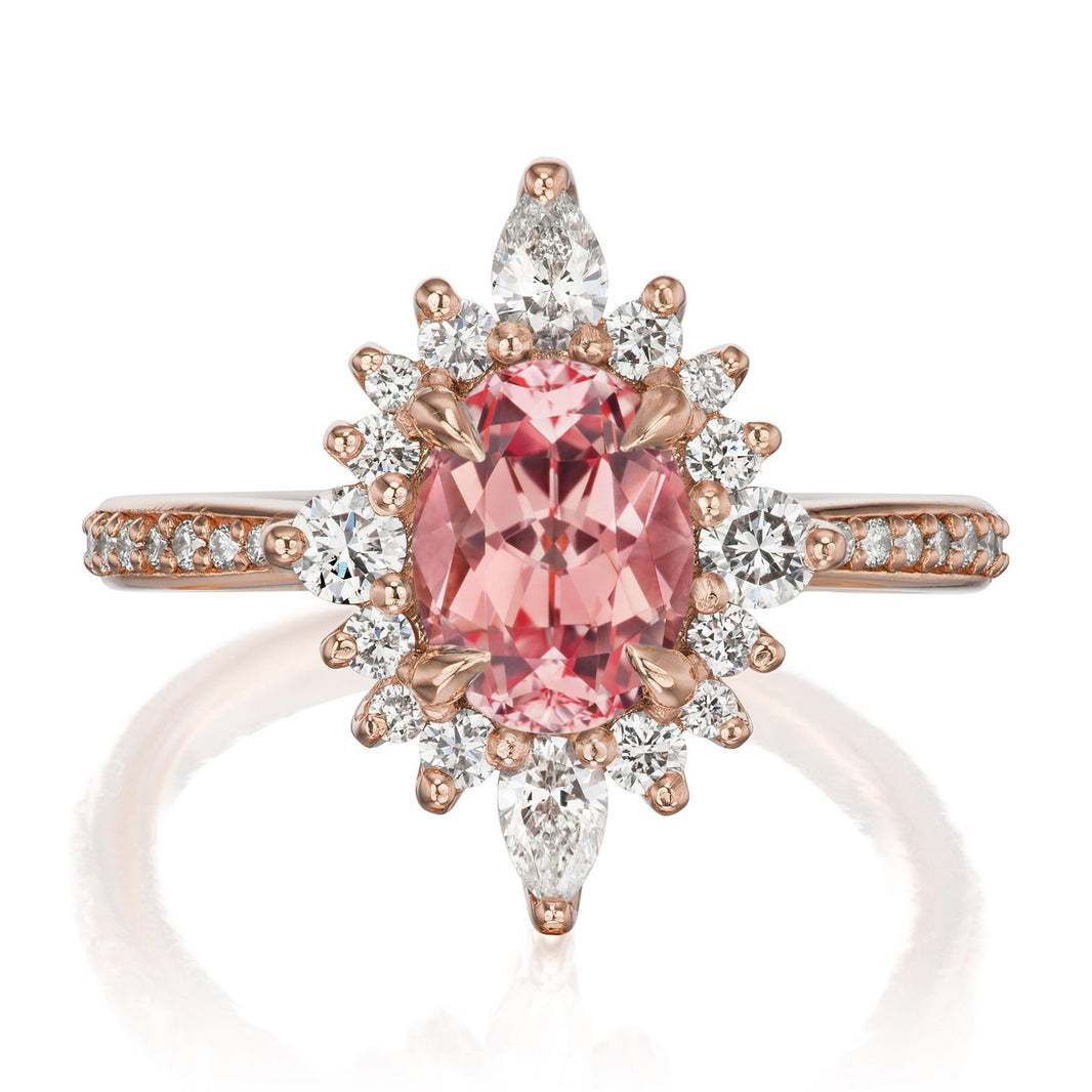 Peach-Champagne Sapphire Engagement Rings | Kristin Coffin Jewelry