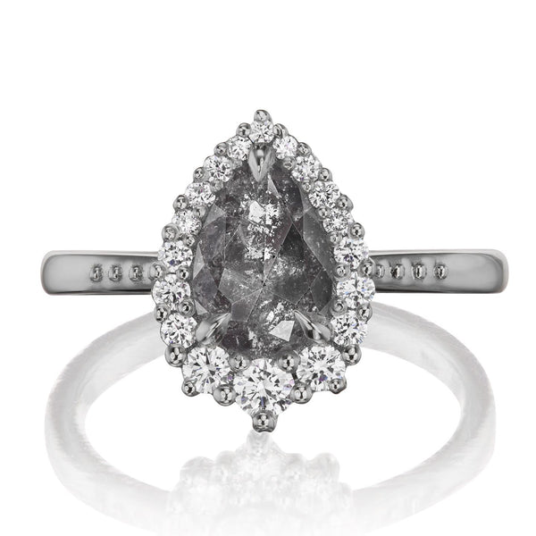 1.52 Carat Red Garnet Engagement Ring 14K White Gold Bridal Certified  Handmade